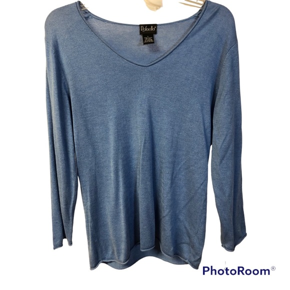 Rafaella Sweaters - RAFAELLA BLUE LIGHTWEIGHT SWEATER